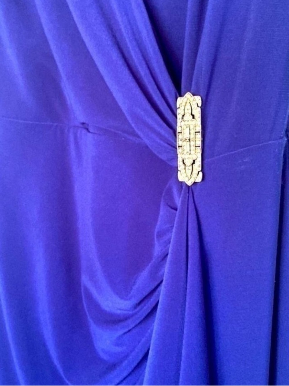 Ralph Lauren Formal Royal Blue Dress Floor Length Gown Wrap Ruffle + Flutter 8 - Picture 3 of 12